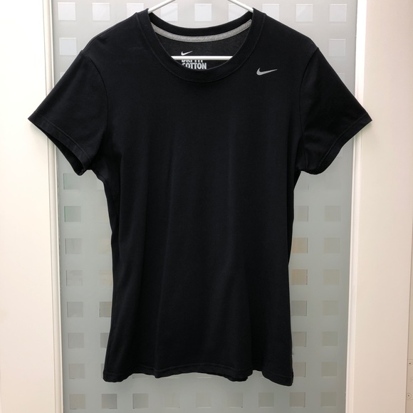 Nike Tops - NIKE DRI-FIT Crew Neck Short Sleeve Cotton Tagless Active Athletic Top Black EUC